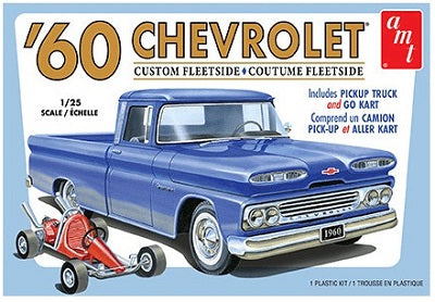 AMT-1063 1960 Chevrolet Custom Fleetside Pickup With Go-Cart